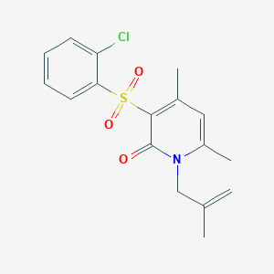 molecular formula C17H18ClNO3S B2366512 3-[(2-氯苯基)磺酰基]-4,6-二甲基-1-(2-甲基-2-丙烯基)-2(1H)-吡啶酮 CAS No. 866051-47-0