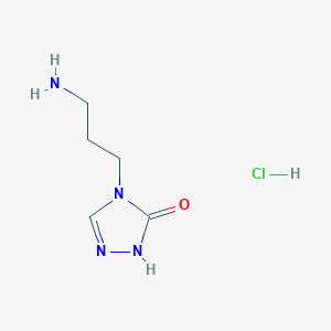 molecular formula C5H11ClN4O B2366513 4-(3-氨基丙基)-4,5-二氢-1H-1,2,4-三唑-5-酮盐酸盐 CAS No. 1909327-92-9