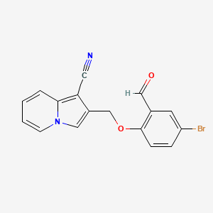 molecular formula C17H11BrN2O2 B2366518 2-[(4-Bromo-2-formylphenoxy)methyl]indolizine-1-carbonitrile CAS No. 938879-82-4
