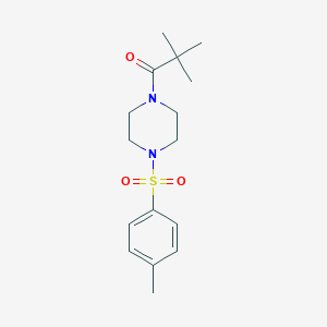 molecular formula C16H24N2O3S B2366522 2,2-Dimethyl-1-(4-tosylpiperazin-1-yl)propan-1-one CAS No. 3347-07-7