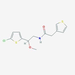 molecular formula C13H14ClNO2S2 B2366526 N-(2-(5-氯噻吩-2-基)-2-甲氧基乙基)-2-(噻吩-3-基)乙酰胺 CAS No. 2034598-23-5