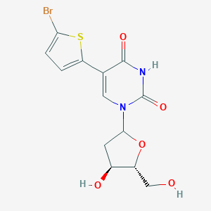 molecular formula C13H13BrN2O5S B236653 5-(5-bromothiophen-2-yl)-1-[(4S,5R)-4-hydroxy-5-(hydroxymethyl)oxolan-2-yl]pyrimidine-2,4-dione CAS No. 134333-70-3