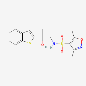 molecular formula C16H18N2O4S2 B2366560 N-(2-(苯并[b]噻吩-2-基)-2-羟基丙基)-3,5-二甲基异恶唑-4-磺酰胺 CAS No. 2034548-72-4