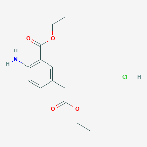 molecular formula C13H18ClNO4 B2366561 2-氨基-5-(2-乙氧基-2-氧代乙基)苯甲酸乙酯盐酸盐 CAS No. 2230799-96-7