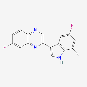 molecular formula C17H11F2N3 B2366568 7-Fluoro-2-(5-fluoro-7-methyl-1H-indol-3-yl)quinoxaline CAS No. 1817720-86-7