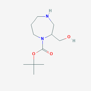 molecular formula C11H22N2O3 B2366572 叔丁酯2-(羟甲基)-1,4-二氮杂环己烷-1-甲酸酯 CAS No. 1381946-91-3