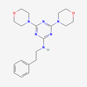 molecular formula C19H26N6O2 B2366576 4,6-二吗啉基-N-苯乙基-1,3,5-三嗪-2-胺 CAS No. 942746-48-7