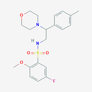 molecular formula C20H25FN2O4S B2366583 5-fluoro-2-methoxy-N-(2-morpholino-2-(p-tolyl)ethyl)benzenesulfonamide CAS No. 899999-53-2