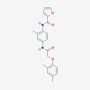 molecular formula C22H22N2O4 B236661 N-(4-{[(2,4-dimethylphenoxy)acetyl]amino}-2-methylphenyl)-2-furamide 