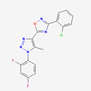 molecular formula C17H10ClF2N5O B2366611 3-(2-氯苯基)-5-[1-(2,4-二氟苯基)-5-甲基三唑-4-基]-1,2,4-噁二唑 CAS No. 941913-11-7