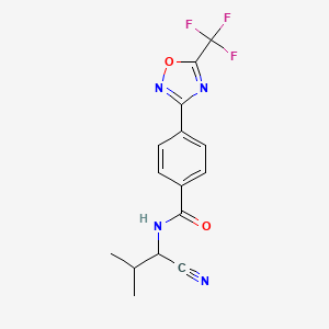 molecular formula C15H13F3N4O2 B2366620 N-(1-Cyano-2-methylpropyl)-4-[5-(trifluoromethyl)-1,2,4-oxadiazol-3-yl]benzamide CAS No. 2418721-04-5
