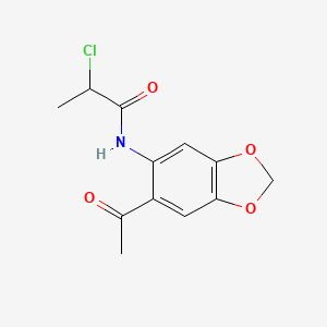 molecular formula C12H12ClNO4 B2366628 N-(6-acetyl-1,3-benzodioxol-5-yl)-2-chloropropanamide CAS No. 1024126-61-1