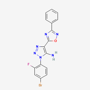 molecular formula C16H10BrFN6O B2366632 1-(4-bromo-2-fluorophenyl)-4-(3-phenyl-1,2,4-oxadiazol-5-yl)-1H-1,2,3-triazol-5-amine CAS No. 892761-66-9