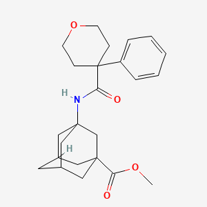 molecular formula C24H31NO4 B2366633 (1r,3s,5R,7S)-甲基 3-(4-苯基四氢-2H-吡喃-4-甲酰胺基)金刚烷-1-甲酰胺基 CAS No. 1207011-47-9