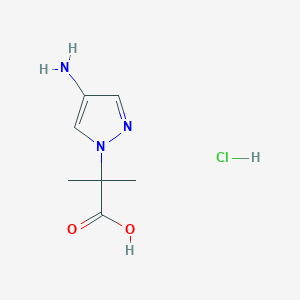 molecular formula C7H12ClN3O2 B2366637 2-(4-amino-1H-pyrazol-1-yl)-2-methylpropanoic acid hydrochloride CAS No. 1431963-16-4