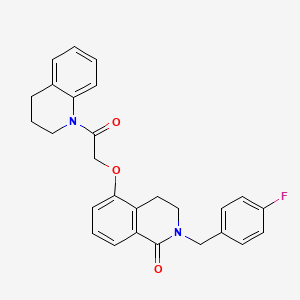 molecular formula C27H25FN2O3 B2366642 5-(2-(3,4-二氢喹啉-1(2H)-基)-2-氧代乙氧基)-2-(4-氟苄基)-3,4-二氢异喹啉-1(2H)-酮 CAS No. 850905-90-7