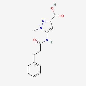 1-methyl-5-(3-phenylpropanamido)-1H-pyrazole-3-carboxylic acid