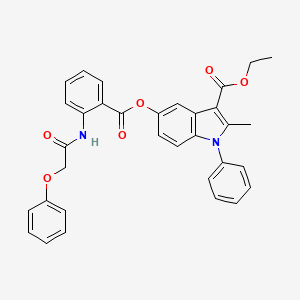 Ethyl 2-methyl-5-[2-[(2-phenoxyacetyl)amino]benzoyl]oxy-1-phenylindole-3-carboxylate