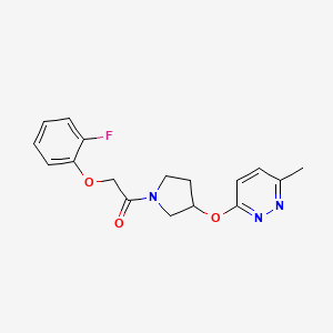 molecular formula C17H18FN3O3 B2366654 2-(2-Fluorophenoxy)-1-(3-((6-methylpyridazin-3-yl)oxy)pyrrolidin-1-yl)ethanone CAS No. 2034476-98-5