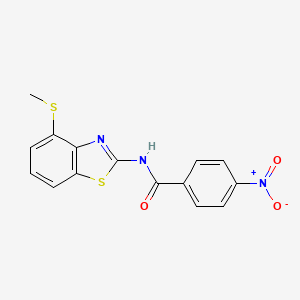 molecular formula C15H11N3O3S2 B2366656 N-(4-(methylthio)benzo[d]thiazol-2-yl)-4-nitrobenzamide CAS No. 942002-51-9