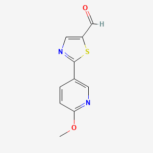 molecular formula C10H8N2O2S B2366660 2-(6-甲氧基吡啶-3-基)噻唑-5-甲醛 CAS No. 1602791-09-2