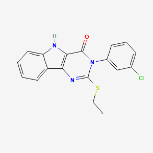 molecular formula C18H14ClN3OS B2366663 3-(3-clorofenil)-2-etilsulfanil-5H-pirimido[5,4-b]indol-4-ona CAS No. 536713-54-9