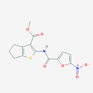 molecular formula C14H12N2O6S B2366666 2-(5-硝基呋喃-2-甲酰胺基)-5,6-二氢-4H-环戊并[b]噻吩-3-甲酸甲酯 CAS No. 477579-02-5