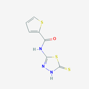 molecular formula C7H5N3OS3 B2366684 {N}-(5-巯基-1,3,4-噻二唑-2-基)噻吩-2-甲酰胺 CAS No. 722483-40-1
