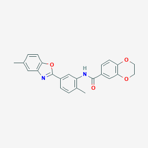 molecular formula C24H20N2O4 B236669 N-[2-methyl-5-(5-methyl-1,3-benzoxazol-2-yl)phenyl]-2,3-dihydro-1,4-benzodioxine-6-carboxamide 