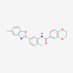 N-[2-methyl-5-(5-methyl-1,3-benzoxazol-2-yl)phenyl]-2,3-dihydro-1,4-benzodioxine-6-carboxamide