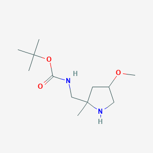 molecular formula C12H24N2O3 B2366699 N-[(4-méthoxy-2-méthylpyrrolidin-2-yl)méthyl]carbamate de tert-butyle CAS No. 2044712-82-3