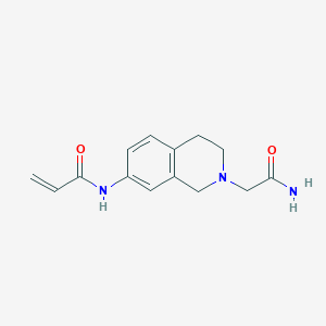 molecular formula C14H17N3O2 B2366708 N-[2-(2-Amino-2-oxoethyl)-3,4-dihydro-1H-isoquinolin-7-yl]prop-2-enamide CAS No. 2188734-00-9