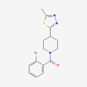 molecular formula C15H16BrN3OS B2366710 (2-溴苯基)(4-(5-甲基-1,3,4-噻二唑-2-基)哌啶-1-基)甲酮 CAS No. 1396852-13-3