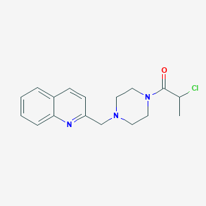 molecular formula C17H20ClN3O B2366722 2-Chloro-1-[4-(quinolin-2-ylmethyl)piperazin-1-yl]propan-1-one CAS No. 2411227-06-8