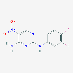 molecular formula C10H7F2N5O2 B2366724 N2-(3,4-二氟苯基)-5-硝基嘧啶-2,4-二胺 CAS No. 1257548-57-4