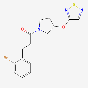 1-(3-((1,2,5-Thiadiazol-3-yl)oxy)pyrrolidin-1-yl)-3-(2-bromophenyl)propan-1-one