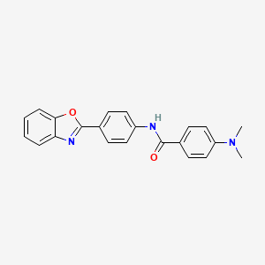 molecular formula C22H19N3O2 B2366732 N-[4-(1,3-苯并噁唑-2-基)苯基]-4-(二甲氨基)苯甲酰胺 CAS No. 441290-97-7