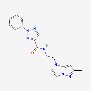 molecular formula C17H17N7O B2366739 N-(2-(6-甲基-1H-咪唑并[1,2-b]吡唑-1-基)乙基)-2-苯基-2H-1,2,3-三唑-4-甲酰胺 CAS No. 2034634-37-0