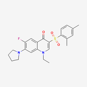 3-((2,4-dimethylphenyl)sulfonyl)-1-ethyl-6-fluoro-7-(pyrrolidin-1-yl)quinolin-4(1H)-one