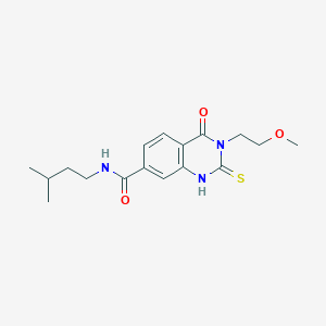 molecular formula C17H23N3O3S B2366745 3-(2-methoxyethyl)-N-(3-methylbutyl)-4-oxo-2-sulfanylidene-1H-quinazoline-7-carboxamide CAS No. 451465-95-5