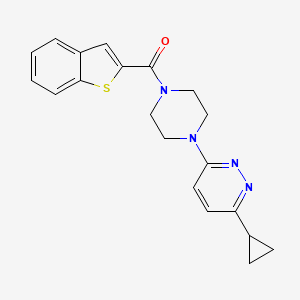 molecular formula C20H20N4OS B2366750 Benzo[b]thiophen-2-yl(4-(6-cyclopropylpyridazin-3-yl)piperazin-1-yl)methanone CAS No. 2034233-94-6