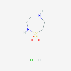 molecular formula C4H11ClN2O2S B2366751 1,2,5-Thiadiazepane 1,1-dioxide;hydrochloride CAS No. 2243505-92-0