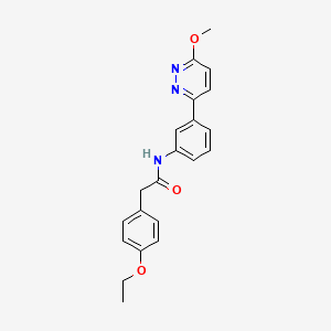 molecular formula C21H21N3O3 B2366769 2-(4-ethoxyphenyl)-N-(3-(6-methoxypyridazin-3-yl)phenyl)acetamide CAS No. 899954-12-2