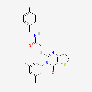 2-{[3-(3,5-dimethylphenyl)-4-oxo-3H,4H,6H,7H-thieno[3,2-d]pyrimidin-2-yl]sulfanyl}-N-[(4-fluorophenyl)methyl]acetamide