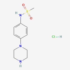 molecular formula C11H18ClN3O2S B2366779 N-[4-(piperazin-1-yl)phenyl]methanesulfonamide hydrochloride CAS No. 112940-54-2