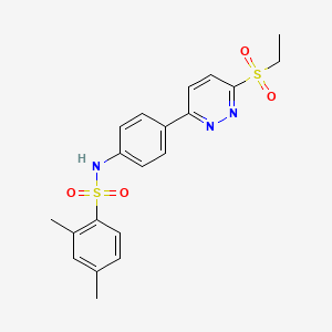 molecular formula C20H21N3O4S2 B2366783 N-(4-(6-(ethylsulfonyl)pyridazin-3-yl)phenyl)-2,4-dimethylbenzenesulfonamide CAS No. 921794-50-5