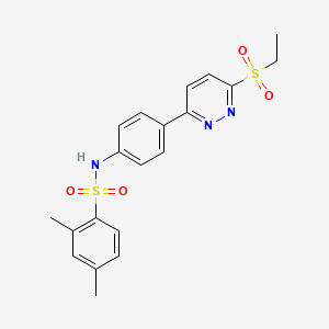 molecular formula C20H21N3O4S2 B2366783 N-(4-(6-(乙基磺酰基)哒嗪-3-基)苯基)-2,4-二甲基苯磺酰胺 CAS No. 921794-50-5