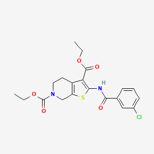 molecular formula C20H21ClN2O5S B2366791 2-(3-氯苯甲酰胺)-4,5-二氢噻吩并[2,3-c]吡啶-3,6(7H)-二甲酸二乙酯 CAS No. 896680-00-5