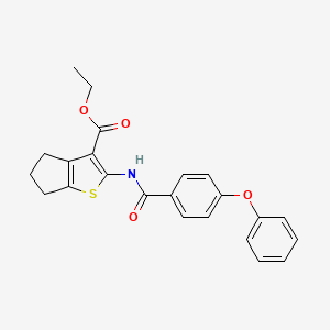 molecular formula C23H21NO4S B2366793 2-(4-苯氧基苯甲酰氨基)-5,6-二氢-4H-环戊[b]噻吩-3-羧酸乙酯 CAS No. 325979-53-1