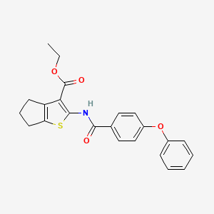 molecular formula C23H21NO4S B2366793 2-(4-苯氧基苯甲酰胺)-5,6-二氢-4H-环戊[b]噻吩-3-羧酸乙酯 CAS No. 325979-53-1